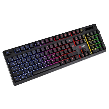 C-TECH klávesnice herní polomechanická Iris (GKB-08), casual gaming, CZ/SK, duhové podsvícení, USB