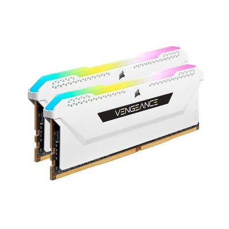 CORSAIR 16GB=2x8GB DDR4 3600MHz VENGEANCE RGB PRO SL WHITE s RGB LED CL18-22-22-42 1.35V XMP2.0 (RGB LED, 16GB=kit 2ks 8GB s bílým chladičem, pro Intel i AMD)