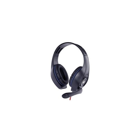 GEMBIRD sluchátka s mikrofonem GHS-05-B, gaming, černo-modrá, 1x 4-pólový 3,5mm jack