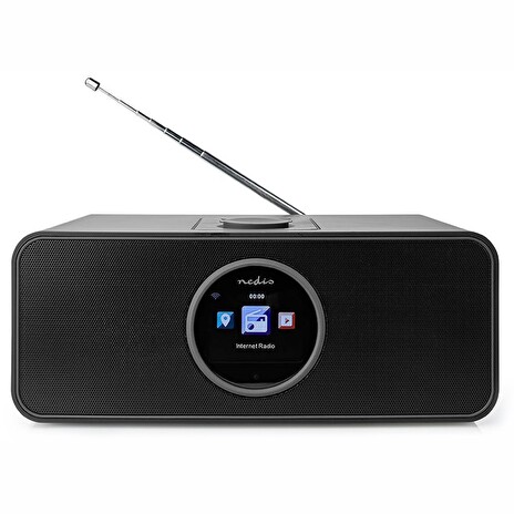 NEDIS internetové rádio/ výkon 42W/ FM/ Internet/ Bluetooth/ Wi-Fi/ USB/ 3,5mm jack/ černé