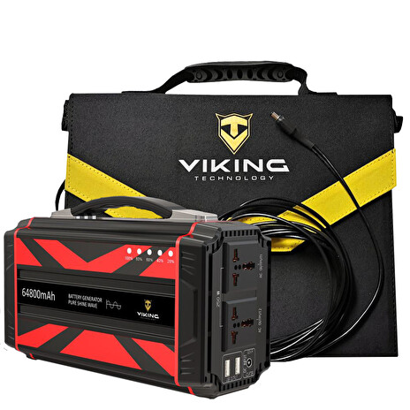 SET bateriový generátor VIKING SA250W a solární panel VIKING L50