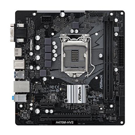 ASROCK H470M-HVS (intel 1200, H470, 2xDDR4 2933MHz, PCIE, VGA+HDMI, 4xSATA3, USB3.2, 7.1, GLAN, mATX)