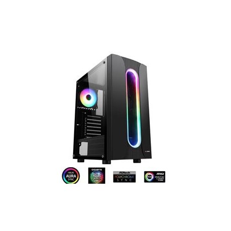 1stCOOL Miditower SAURON ARGB LED fan, skrinka ATX, USB3.0, čierna