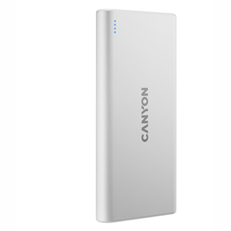 CANYON powerbanka PB-106W,10000mAh Li-poly,Input 5V/2A (Micro-USB/USB-C),Output 5V/2.1A (2xUSB-A),bílá