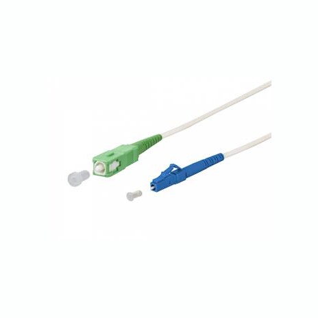 SC/APC - LC/UPC simplex 9/125 SM 5m arm.bílý 3mm B3 LSZH