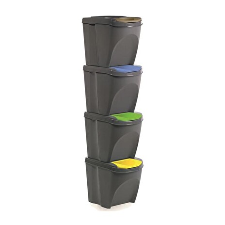 Odpadkový koš na tříděný odpad ORION Sort 4x21l Grey
