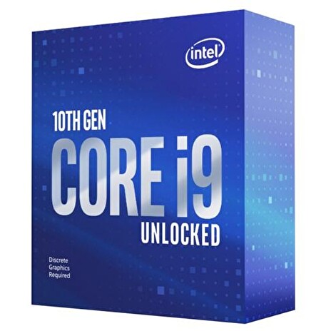 INTEL cpu CORE i9-10900K socket1200 Comet Lake BOX (použitý) 125W 10.generace (bez chladiče, 3.7GHz turbo 5.3GHz, 10x jádro, 20x vlákno, 16MB cache, pro DDR4 do 2933, grafika UHD 630), virtualizace