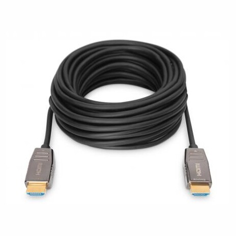Digitus HDMI AOC hybridní optický kabel, Type A M/M, 10m, UHD 8K@60Hz, CE, gold, bl