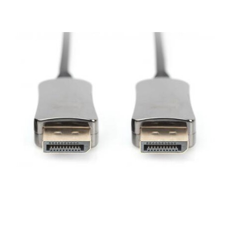 Digitus DisplayPort AOC hybridní připojovací kabel M/M, 15m, UHD 8K@60Hz, CE, zlato, bl
