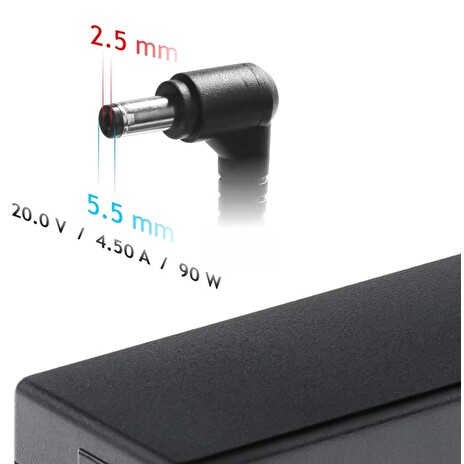 Akyga Notebook power adapter AK-ND-71 20V / 4.5A 90W 5.5 x 2.5 mm LENOVO