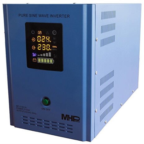 MHPower měnič napětí MP-2100-24, střídač, čistý sinus, 24V, 2100W