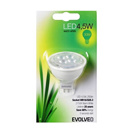 EVOLVEO EcoLight, LED žárovka 4,5W, patice MR16 (GU5.3), blister