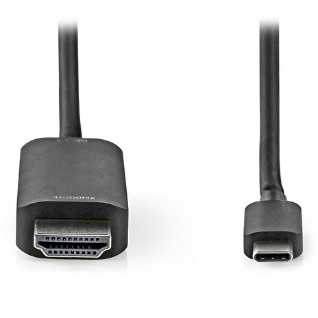 NEDIS kabelový adaptér USB 3.2 Gen 1/ USB-C zástrčka - HDMI zásuvka/ kulatý/ černý/ 1m