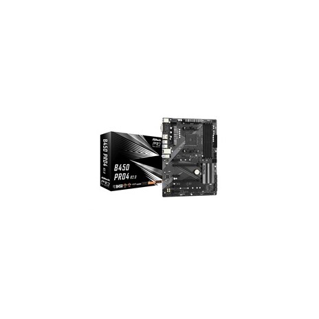 ASRock MB Sc AM4 B450 PRO4 R2.0, AMD B450, 4xDDR4, 1xDP, 1xHDMI, VGA