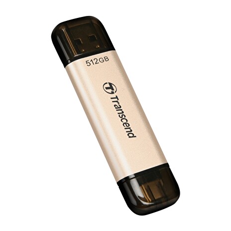 Transcend 512GB JetFlash 930C, USB-C/USB 3.2 (Gen 1) duální flash disk, 420MB/s R, 400MB/s W, zlatý