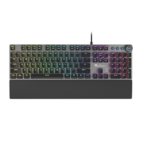 Genesis herní mechanická klávesnice THOR 380/RGB/Outemu Blue/Drátová USB/US layout/Černá