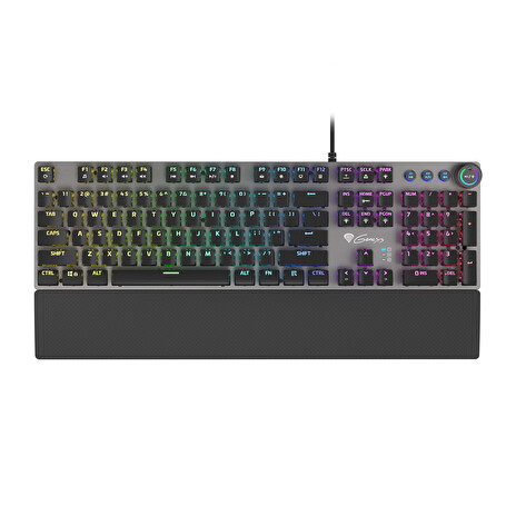 Genesis herní mechanická klávesnice THOR 401/RGB/Kailh Brown/Drátová USB/US layout/Černá