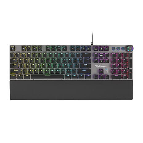 Genesis herní mechanická klávesnice THOR 400/RGB/Kailh Red/Drátová USB/US layout/Černá