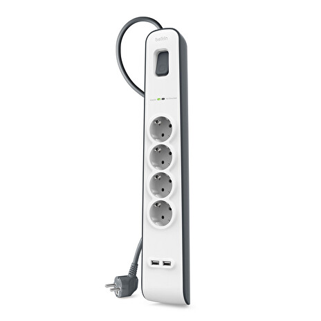 Belkin přepěťová ochrana BSV401 - 4-zásuvka, 2xUSB/2.4A, 2m