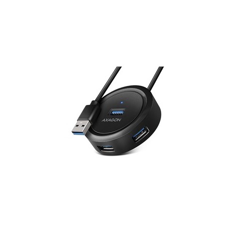 AXAGON HUE-P1A, 4x USB 3.2 Gen 1 ROUND hub, micro USB napájecí konektor, kabel USB-A 30cm