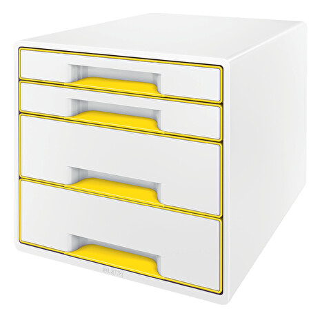 LEITZ Zásuvkový box WOW CUBE, 4 zásuvky, bílá/žlutá