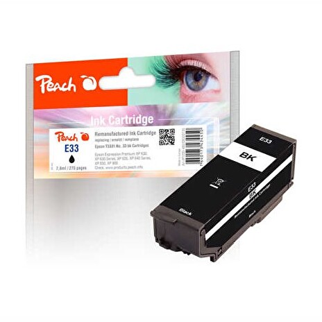 PEACH kompatibilní cartridge Epson T3331, No 33, black, 7,6 ml