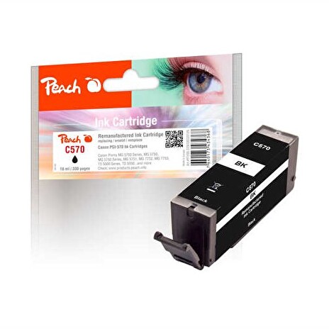 PEACH kompatibilní cartridge Canon PGI-570, black, 13 ml