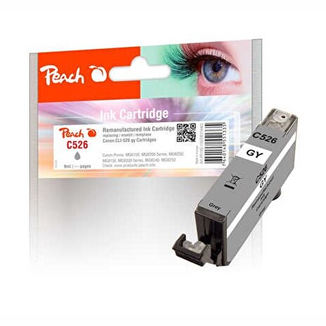 PEACH kompatibilní cartridge Canon CLI-526GY, Grey, 9 ml