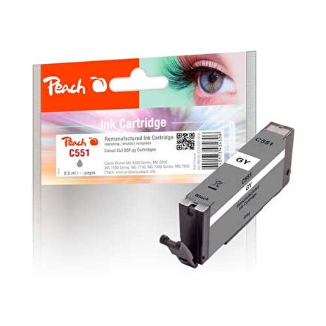 PEACH kompatibilní cartridge Canon CLI-551GY, grey, 8,5 ml