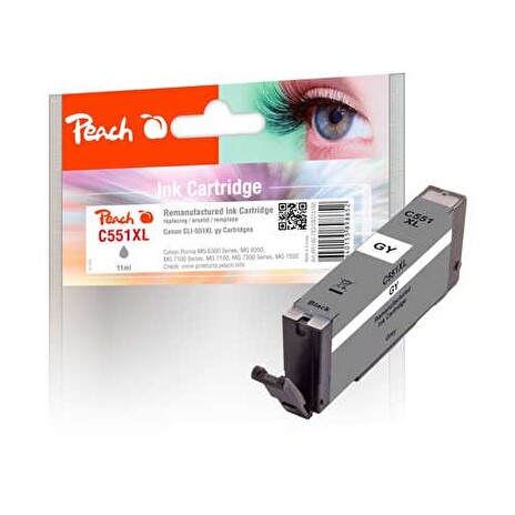 PEACH kompatibilní cartridge Canon CLI-551XL, grey, 11 ml