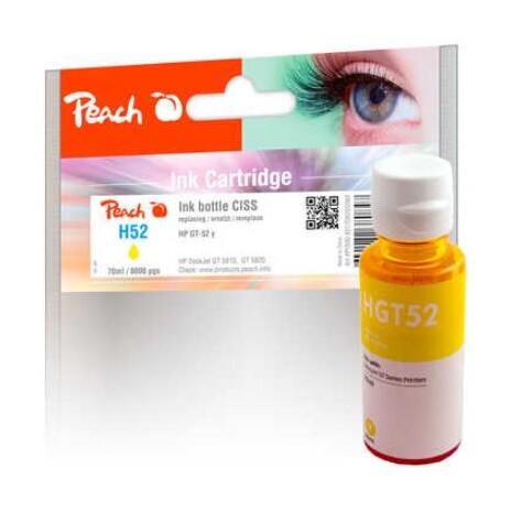 PEACH kompatibilní cartridge HP GT52, yellow, 70 ml