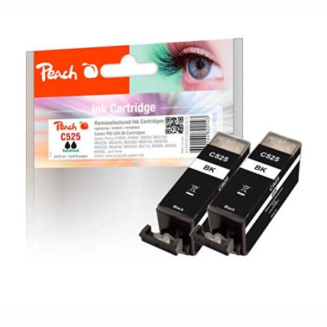 PEACH kompatibilní cartridge Canon PGI-525*2 TwinPack, black, 2x19 ml
