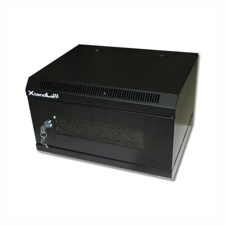 POŠKOZENÉ - XtendLan Skříň 10", 4U, 280x350, černá, prosklený, poškrábaný roh