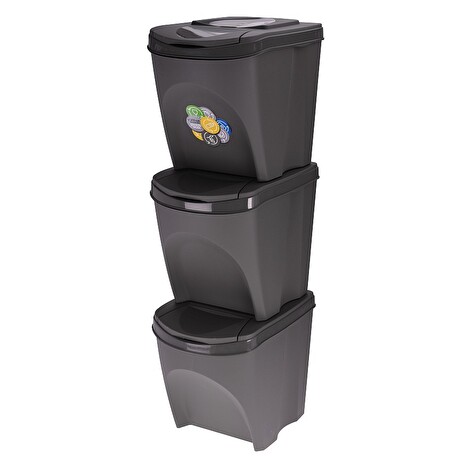Odpadkový koš EXCELLENT na tříděný odpad Sortibox 3 x 25 l