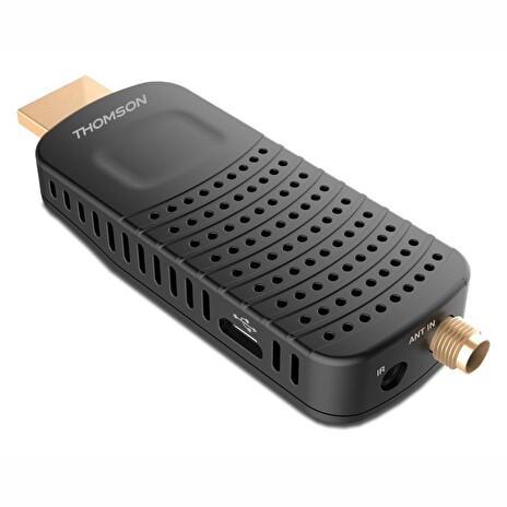 THOMSON DVB-T/T2 tuner HDMI stick THT 82/ Full HD/ H.265/HEVC/ externí anténa/ EPG/ PVR/ HDMI/ USB/ micro USB/ IR/ černý