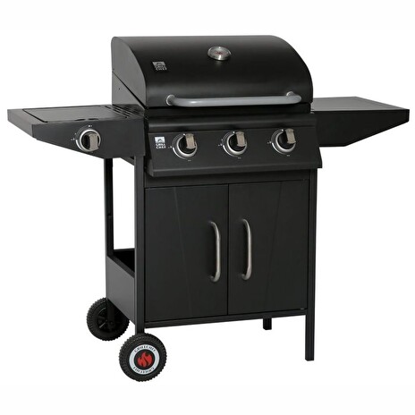LANDMANN gril plynový BBQ 3.1 (12,8 kW) s litinovými rošty, držákem plynové láhve, grilovací plocha 550 x 400 mm