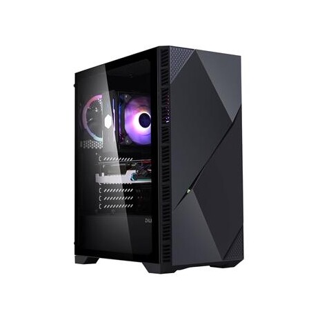 case Zalman miditower Z3 Iceberg Black, E-ATX/mATX/Mini-ITX, průhledný bok, 2x ARGB vent., bez zdroj