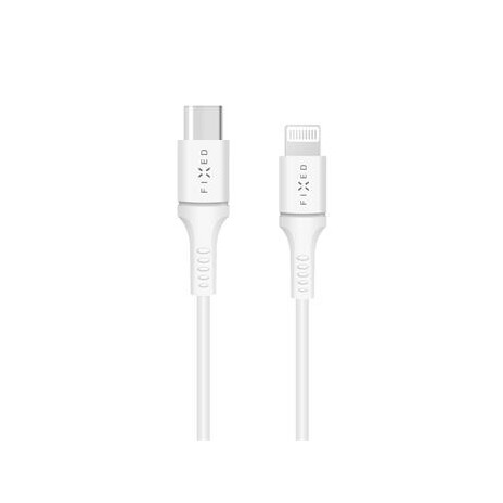 Kabel FIXED USB-C/Lightning, 2 metry, MFI, 60W, bílý