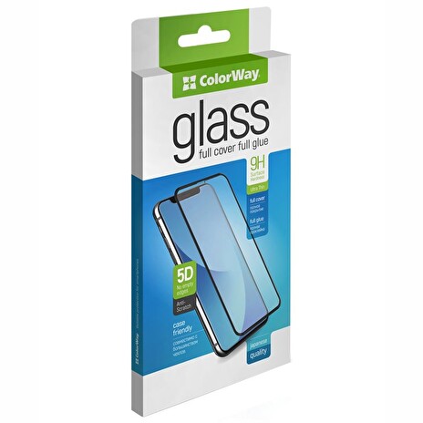 COLORWAY ochranné sklo Glass 9H FC glue / Apple iPhone 12 Pro Max black