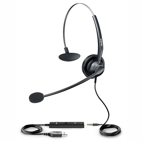 Yealink UH33 náhlavní souprava, jednoušní, USB redukce, 3,5mm jack