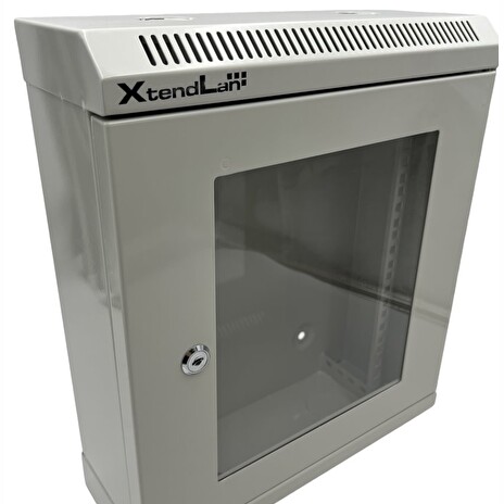 XtendLan Skříň 10", 9U, 140x350, šedý, prosklený