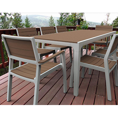 Zahradní nábytek Keter Harmony set stůl + 4 židle bílý / cappuccino