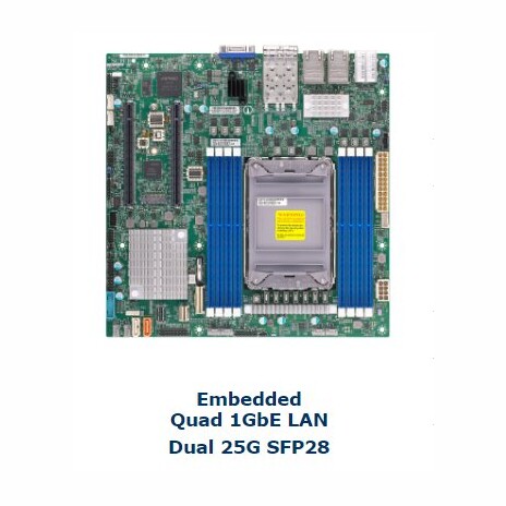 SUPERMICRO MB 1xLGA4189, iC621A, 8x DDR4 ECC, 3xNVMe, 1xNVMe/4xSATA3, M.2, 2x PCIe4.0 x16, 2x 25Gb + 4x 1Gb LAN,IPMI