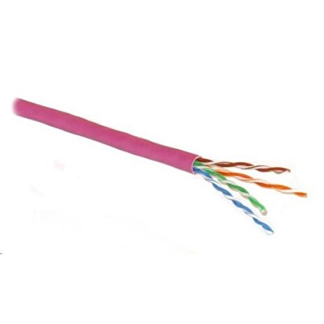 Elite kabel UTP Cat5e, drát, 4pár 24AWG, LSOH, Dca, čistá měď, 305m box, fialová