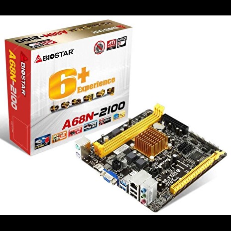 Biostar A68N-2100, Mini-ITX, E1-2150 Processor, Beema 1.05GHz, Dual-Core, DDR3