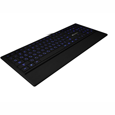 CANYON podsvícená pogumovaná USB klávesnice, tenká, multimediální, CZ/SK layout