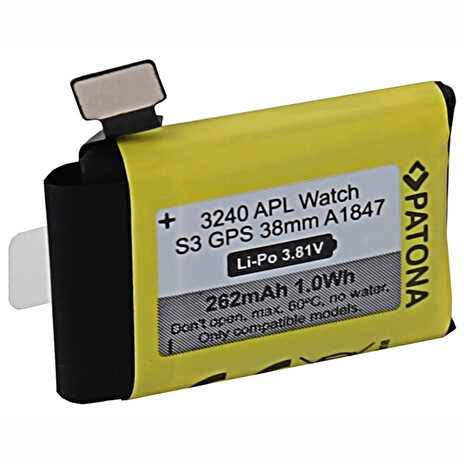 PATONA baterie pro chytré hodinky Apple Watch 3 GPS 262mAh A1847 38mm