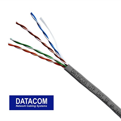 DATACOM UTP drát CAT5E PVC,Eca 50m šedý - metráž