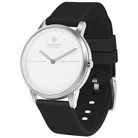 NOERDEN chytré hybridní hodinky MATE2 White & Black/ dotyk. safír. sklíčko/ 5 ATM/ výdrž až 6 měsíců/ bílo-černé/ CZ app