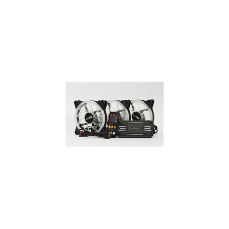 1stCOOL Fan KIT AURA EVO 2 ARGB, 3x Dual Ring ventilátor + řadič + dálkový ovladač